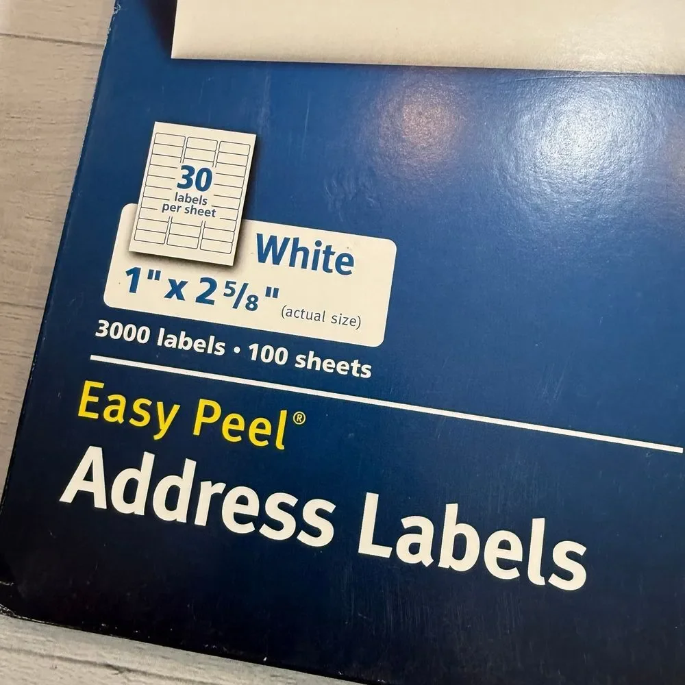 Avery 8460 easy peel address labels inkjet, 3000 labels 100 sheets‎ NEW